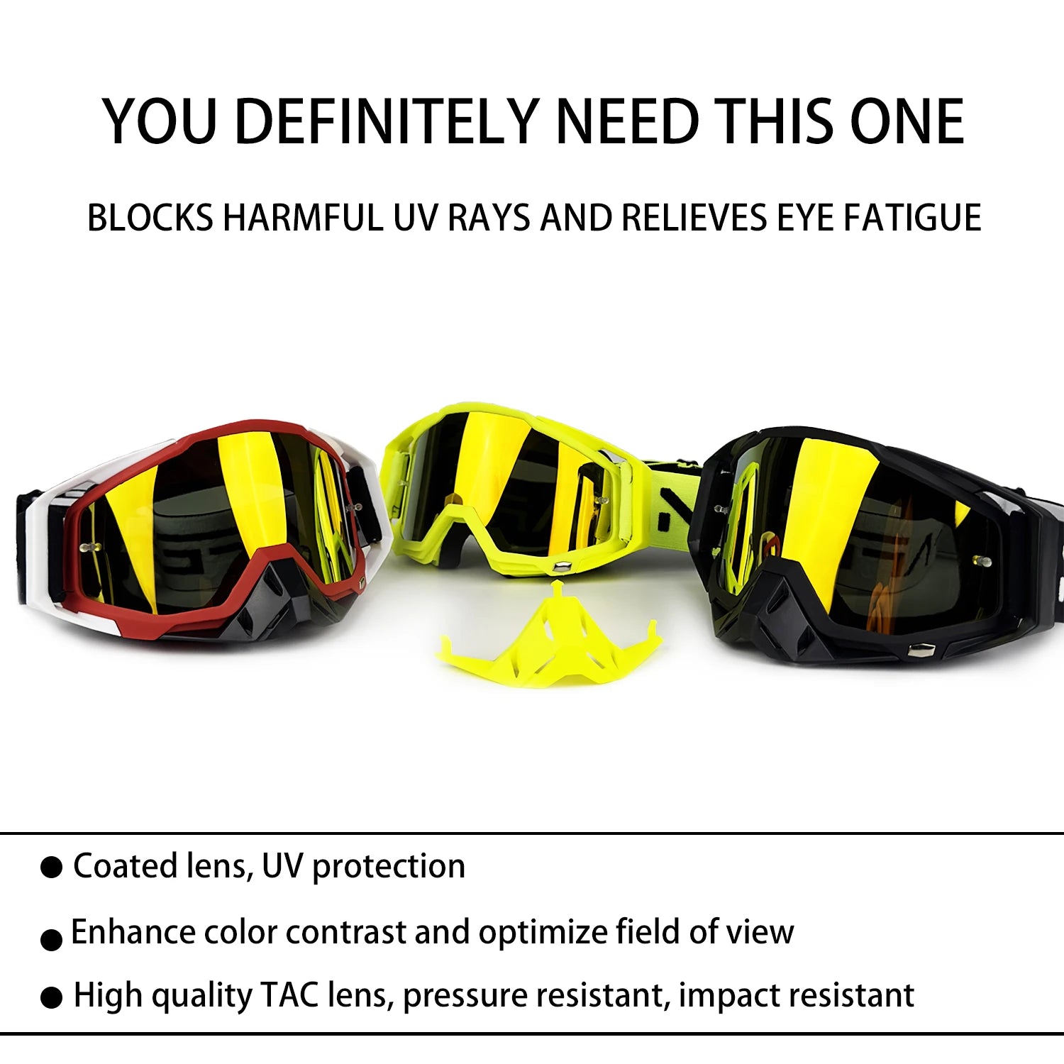 Motorcycle Goggles 100%-Premium Off-Road Riding Glasses