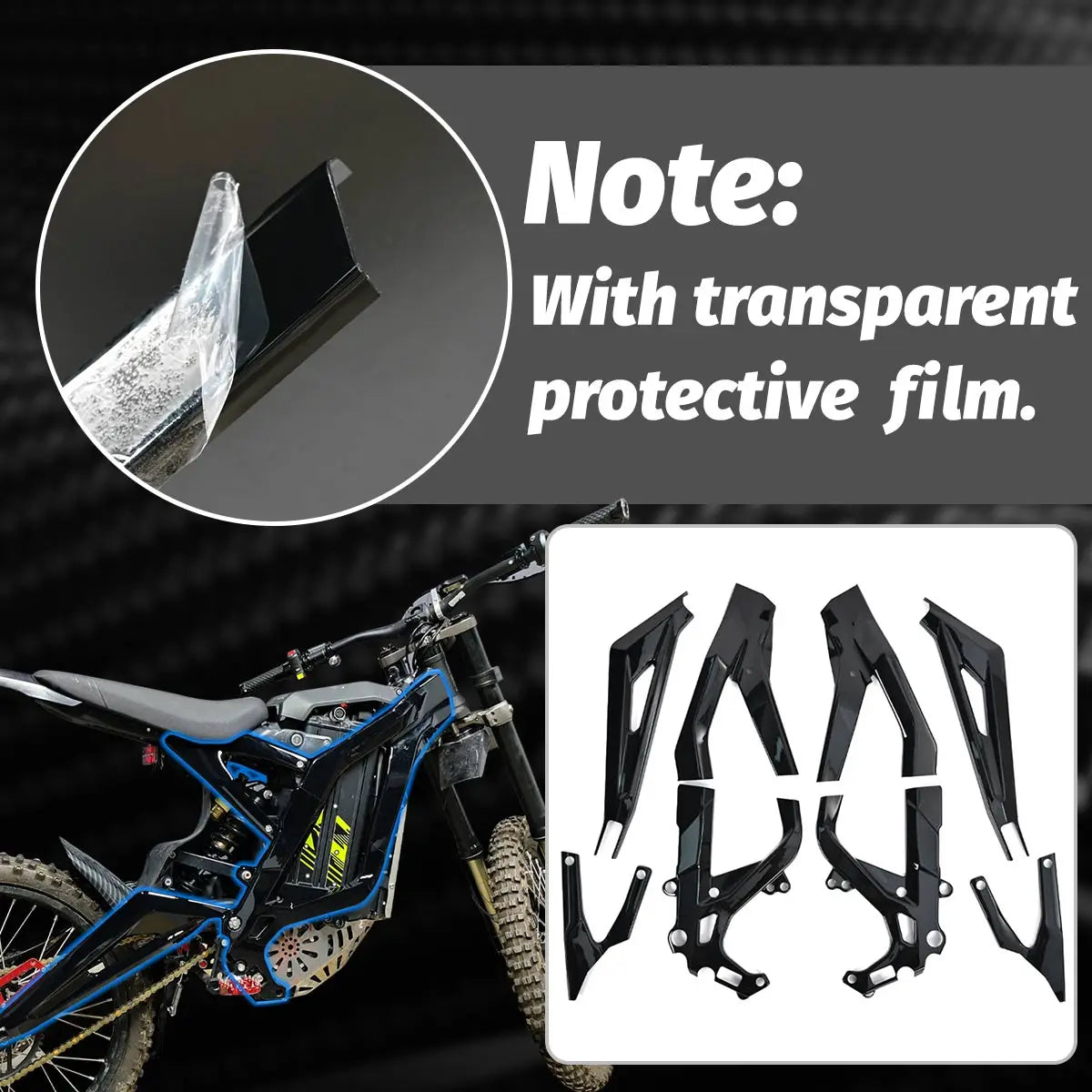 Motorcycle Side Frame Guards  for Sur Ron Light Bee X